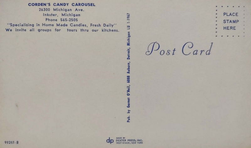 Cordens Candy Carousel - Vintage Postcard (newer photo)